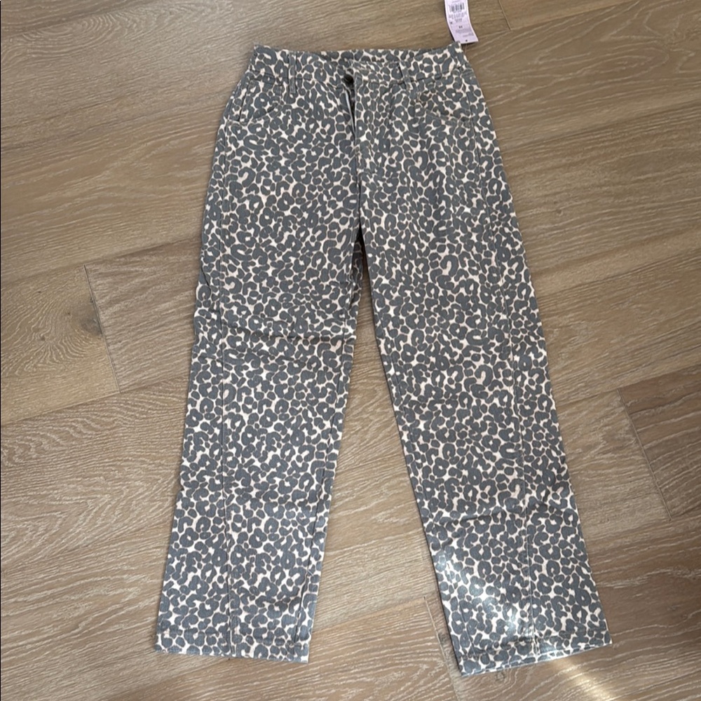 Wild Fable Gray Leopard Print Flare Jeans